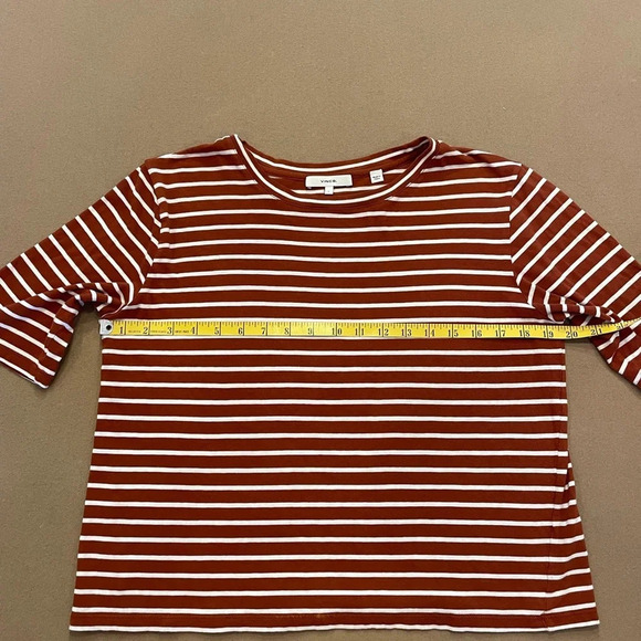 Vince Striped Cropped Tee Size Large - Picture 4 of 7